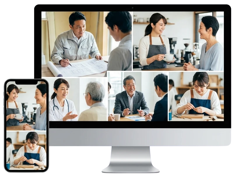 Web制作やSNS運用を相談するイメージ